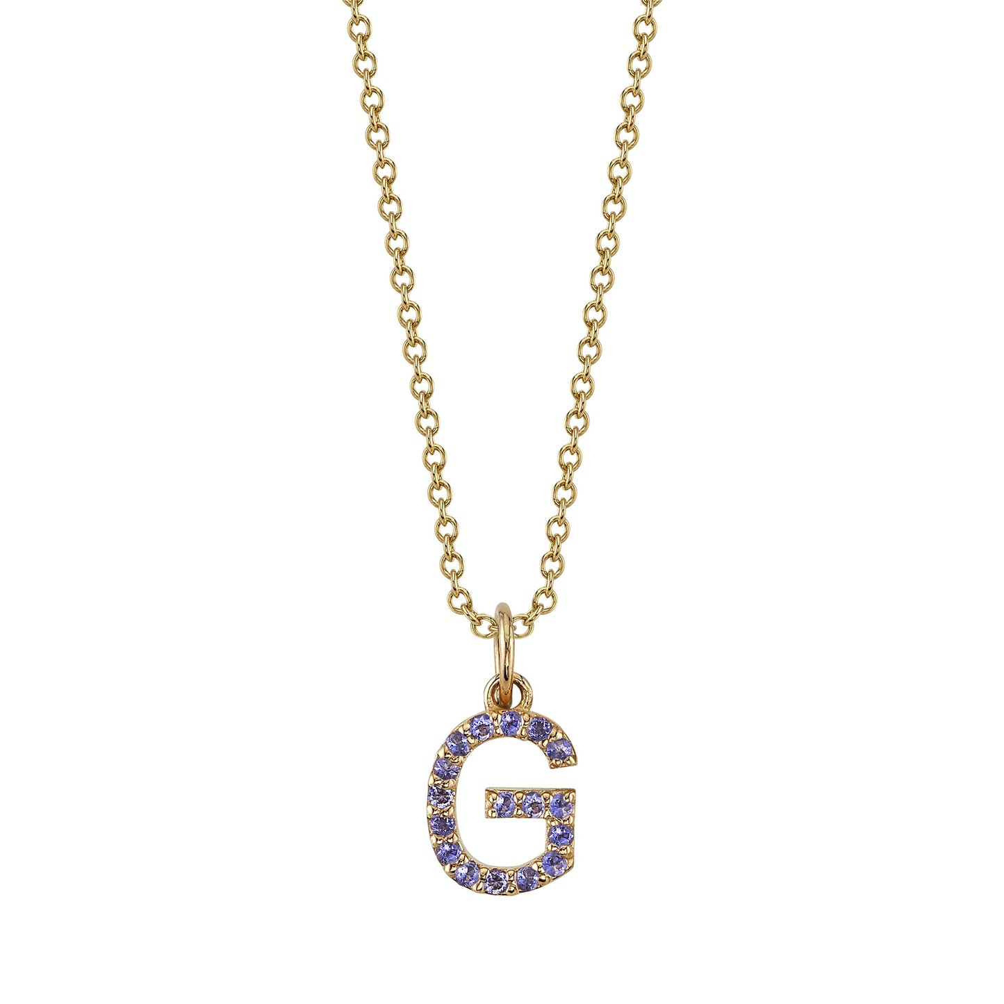 G Initial Birthstone Charm Necklace