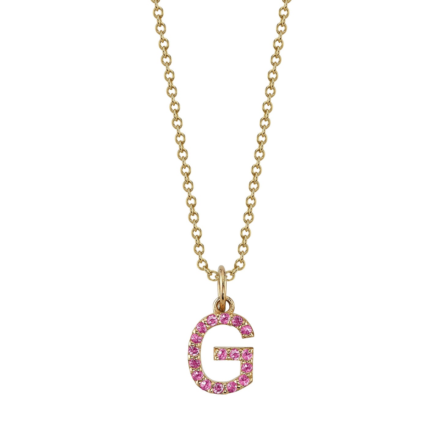 G Initial Birthstone Charm Necklace
