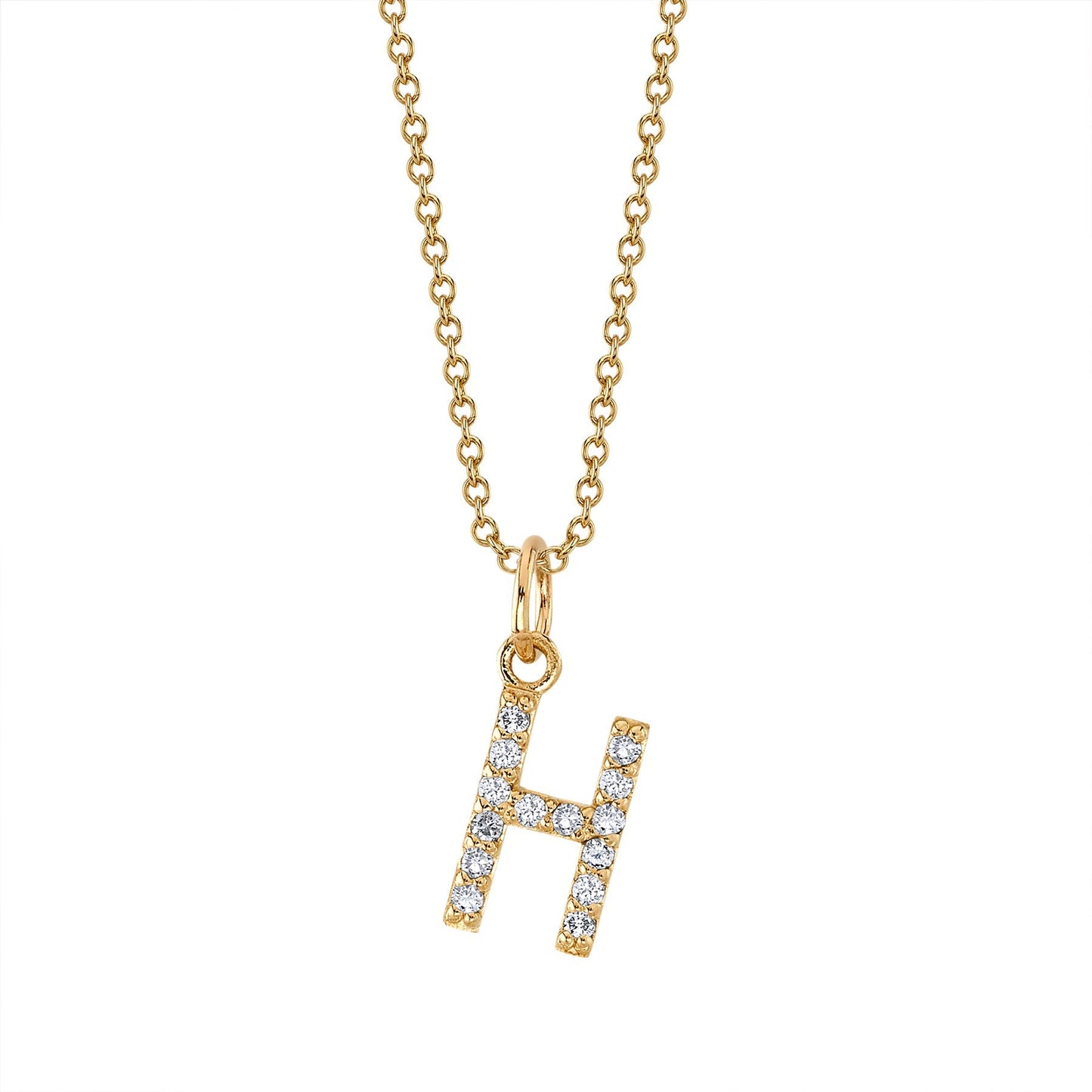H Initial Birthstone Charm Necklace
