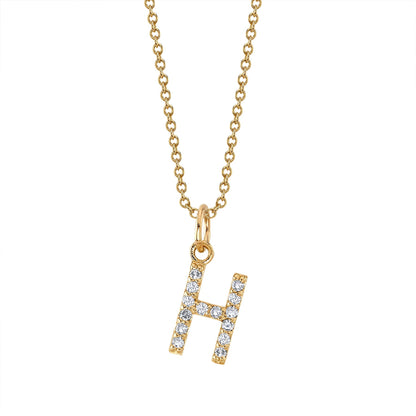 H Initial Birthstone Charm Necklace