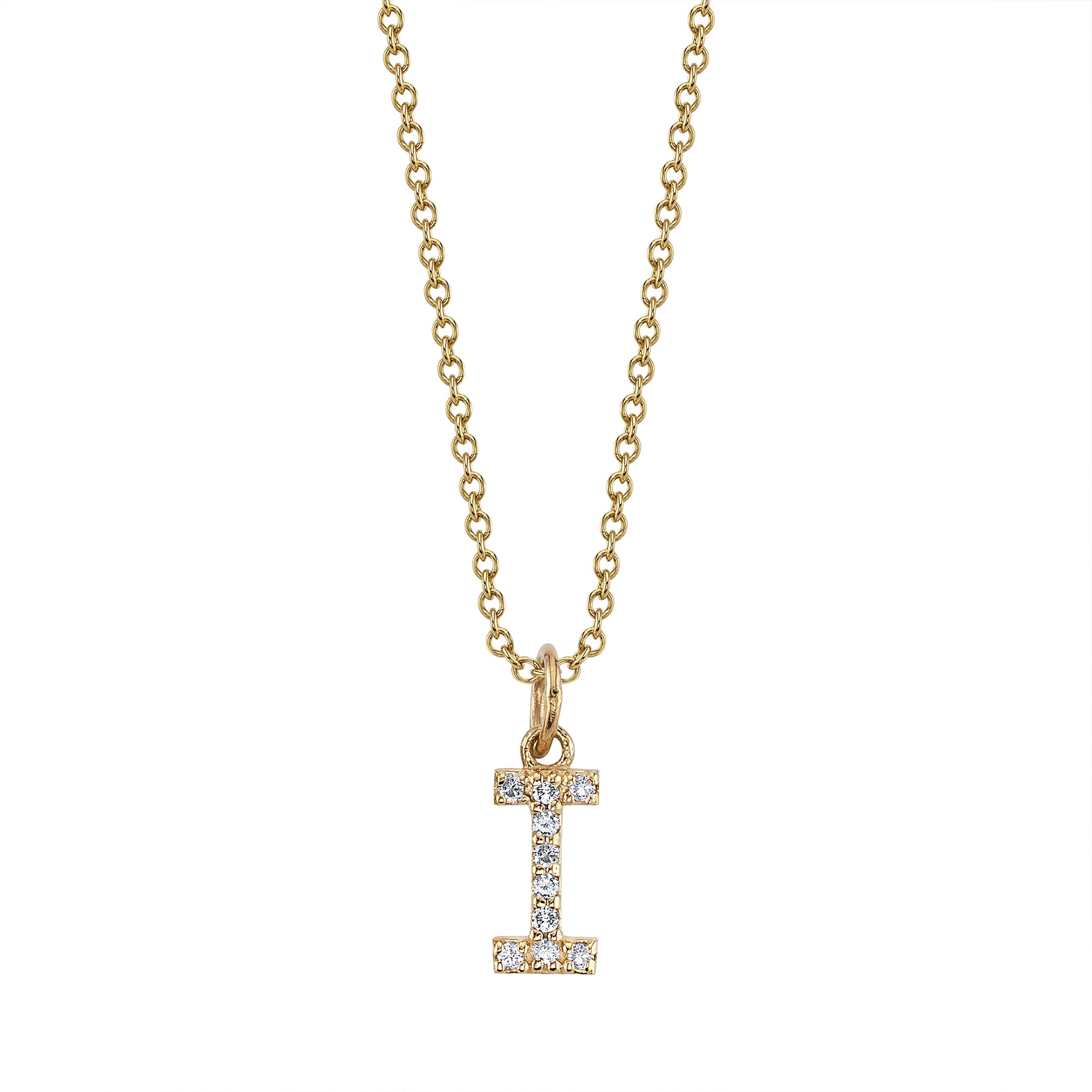 "I" Initial Birthstone Charm Sample