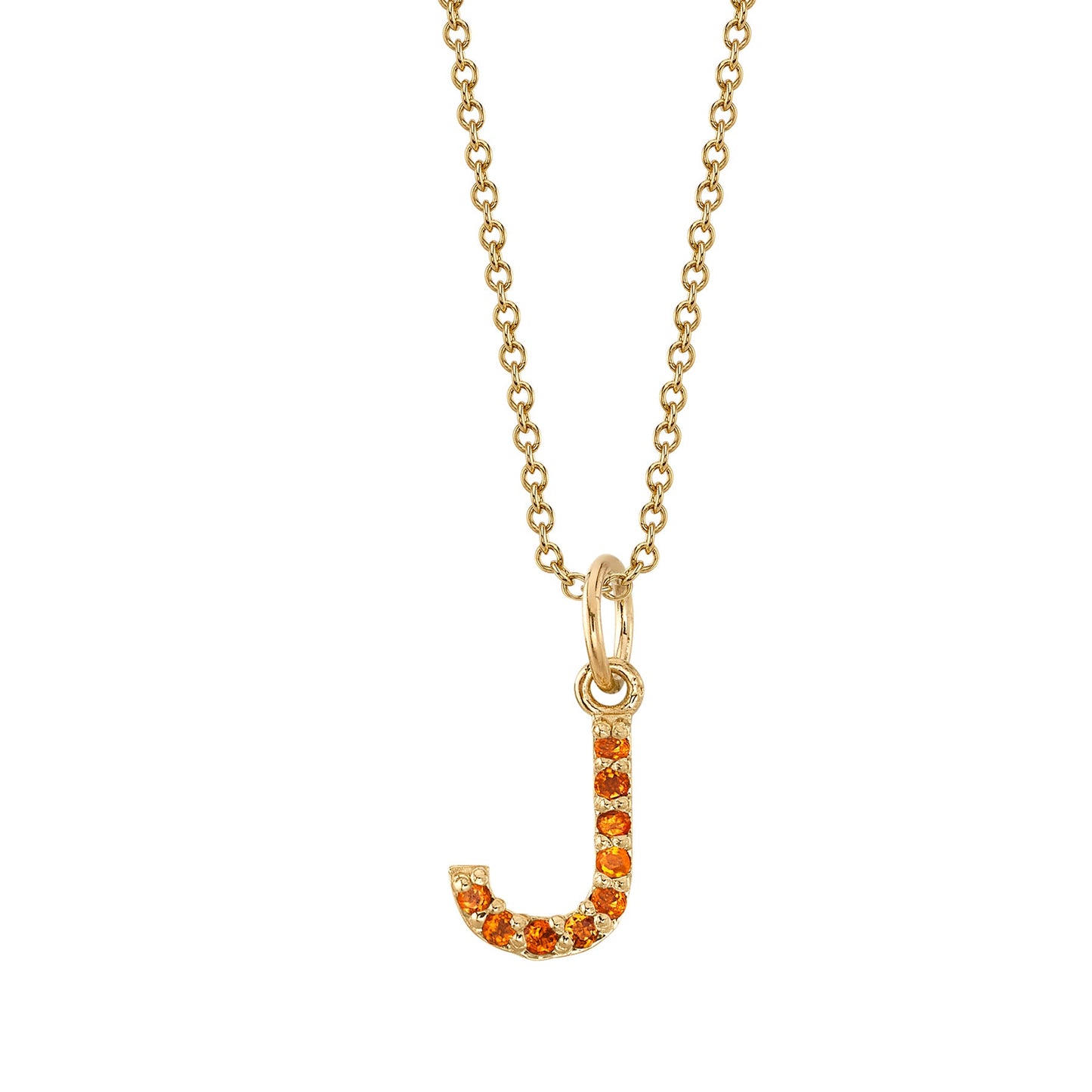 J Initial Birthstone Charm Necklace