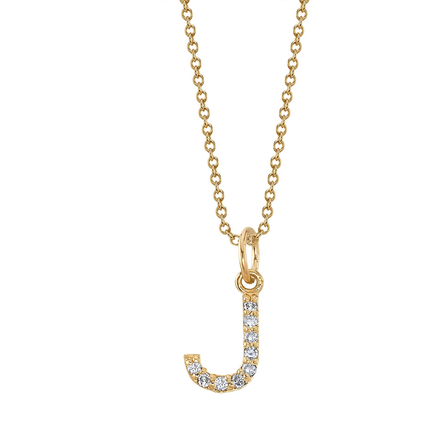 J Initial Birthstone Charm Necklace