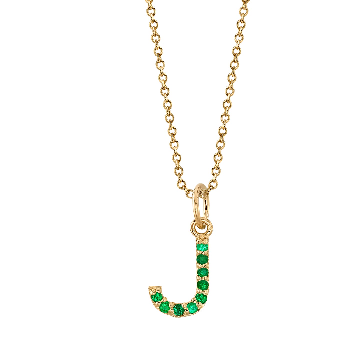 J Initial Birthstone Charm Necklace