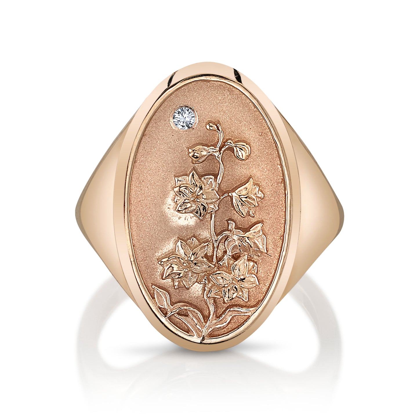 JULY BIRTH FLOWER SIGNET RING