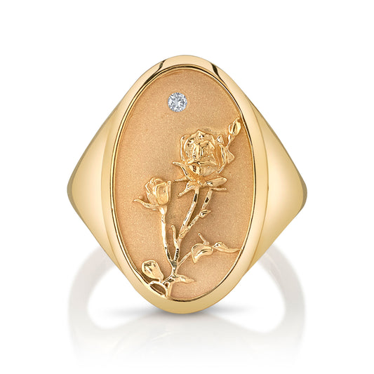 JUNE BIRTH FLOWER SIGNET RING