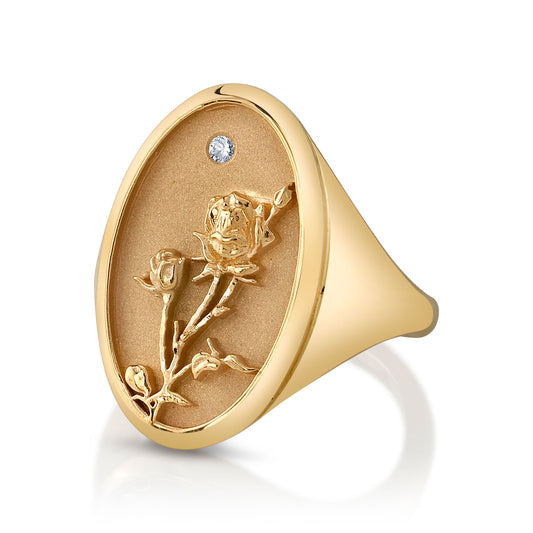 JUNE BIRTH FLOWER SIGNET RING