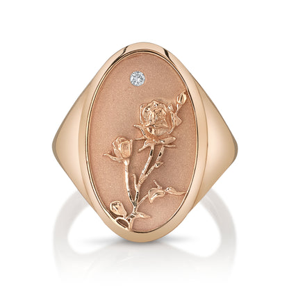 JUNE BIRTH FLOWER SIGNET RING