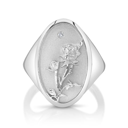 JUNE BIRTH FLOWER SIGNET RING