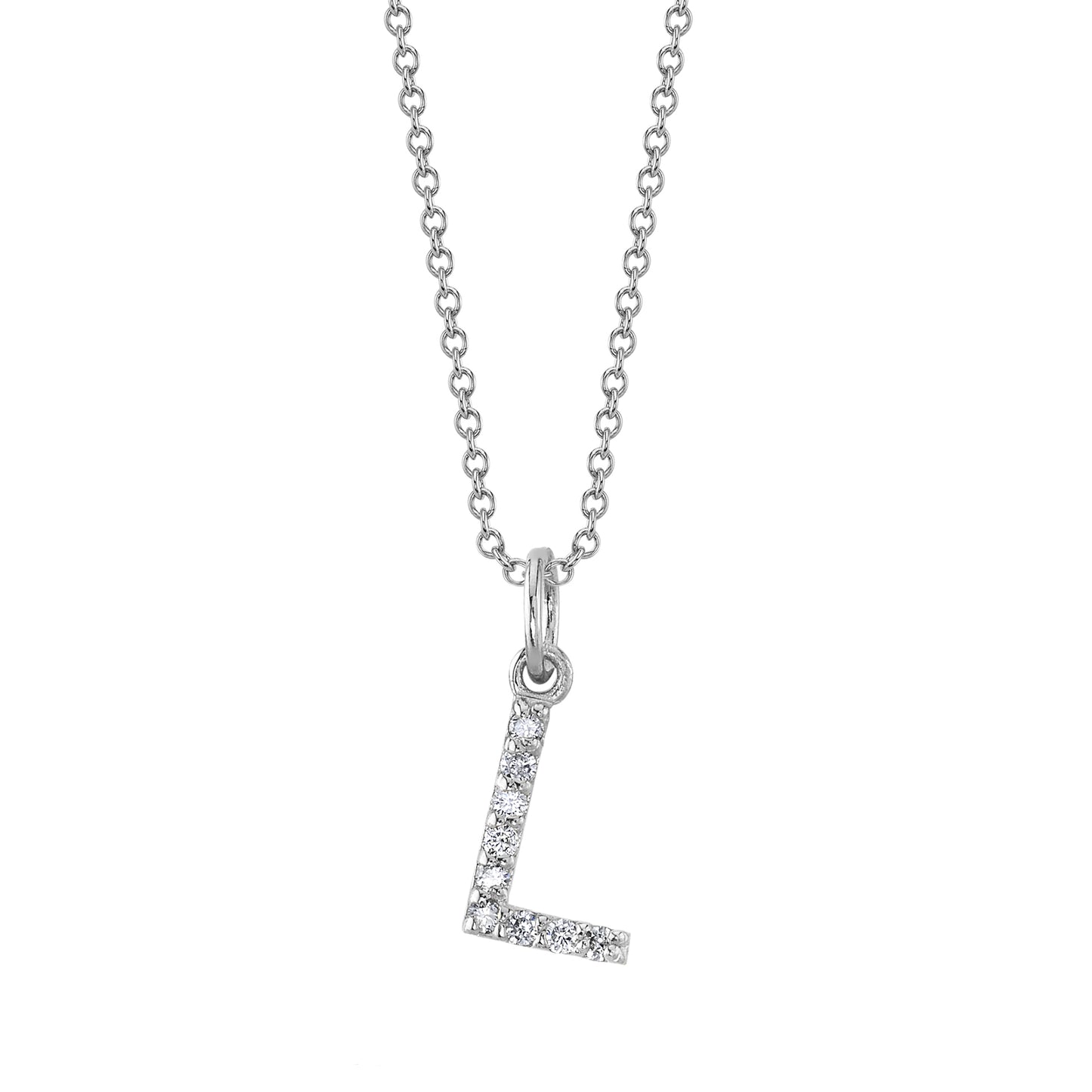 L Initial Birthstone Charm Necklace