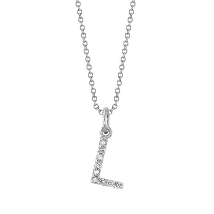 L Initial Birthstone Charm Necklace