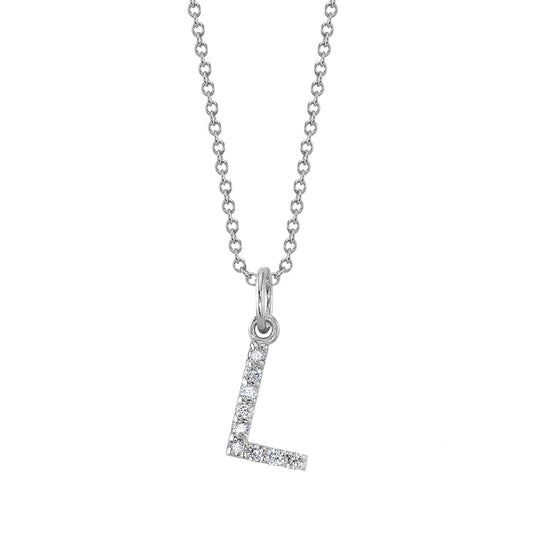 L Initial Birthstone Charm Necklace