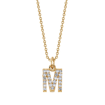 M Initial Birthstone Charm Necklace
