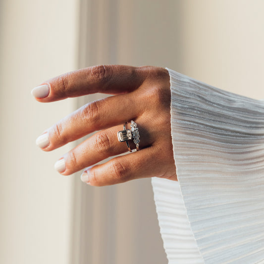 MARQUISE AND ROUND DIAMOND DIANA RING