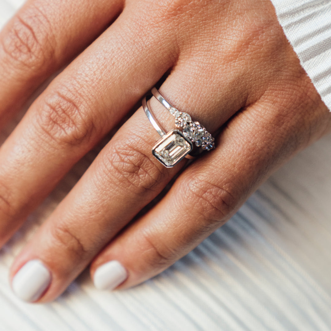 MARQUISE AND ROUND DIAMOND DIANA RING