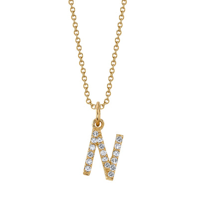 N Initial Birthstone Charm Necklace