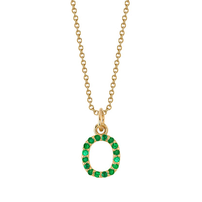 O Initial Birthstone Charm Necklace
