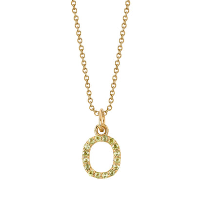 O Initial Birthstone Charm Necklace