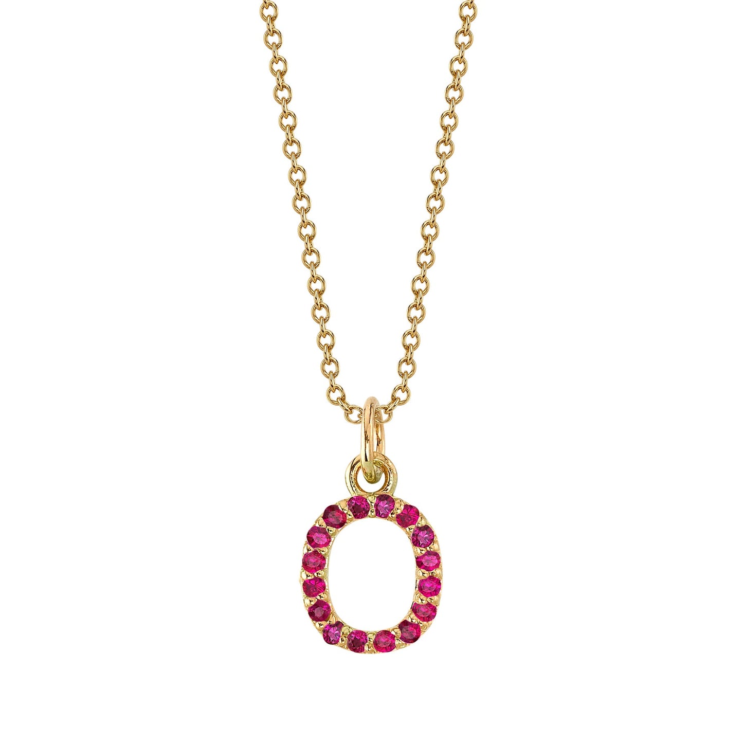 O Initial Birthstone Charm Necklace