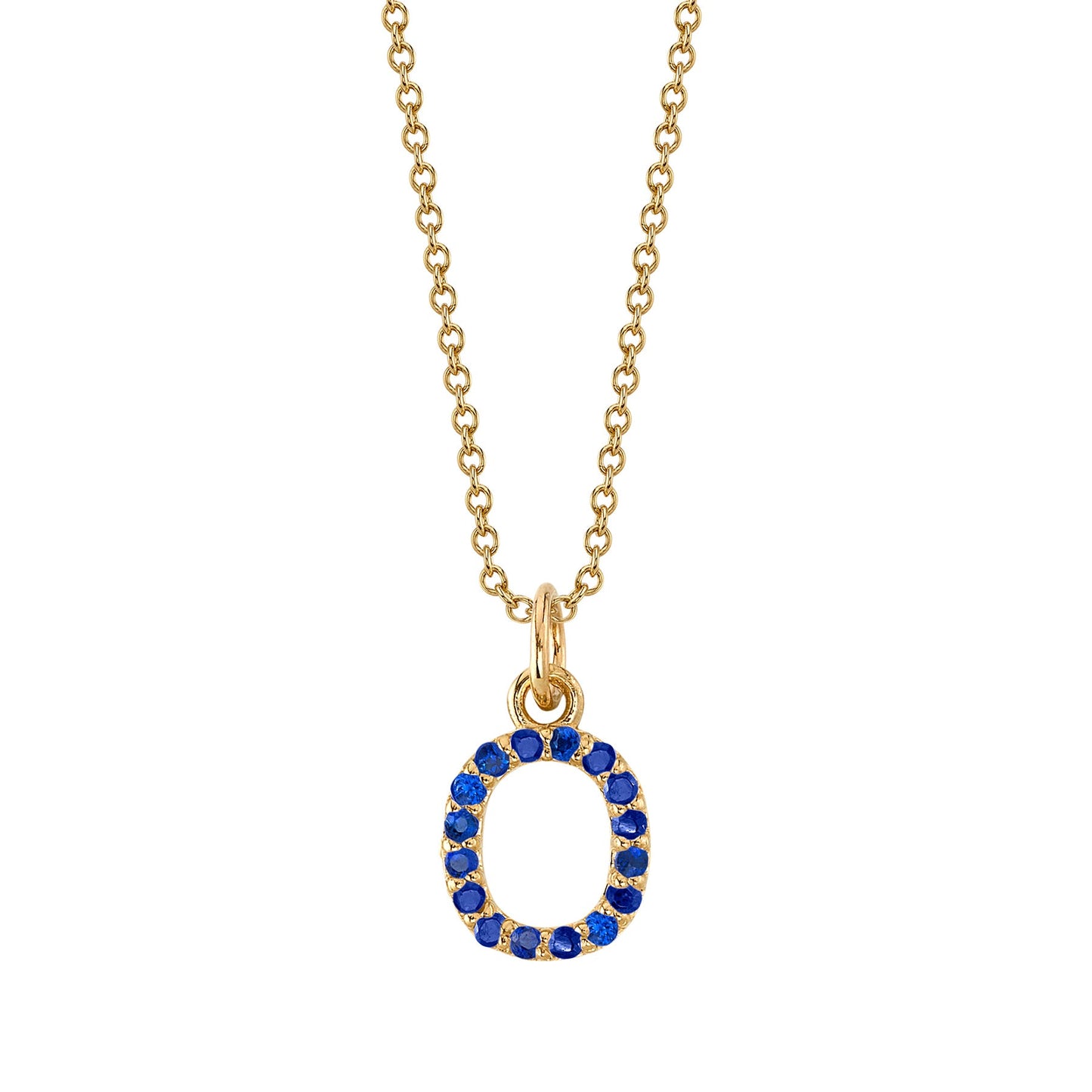 O Initial Birthstone Charm Necklace