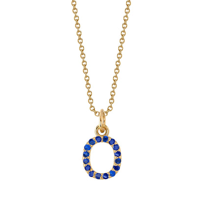 O Initial Birthstone Charm Necklace