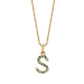 S Initial Birthstone Charm Necklace