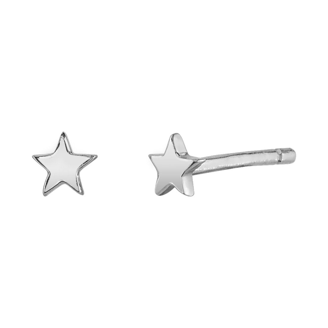 Mini Star Stud Earrings White Gold / Pair