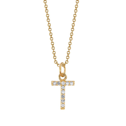 T Initial Birthstone Charm Necklace