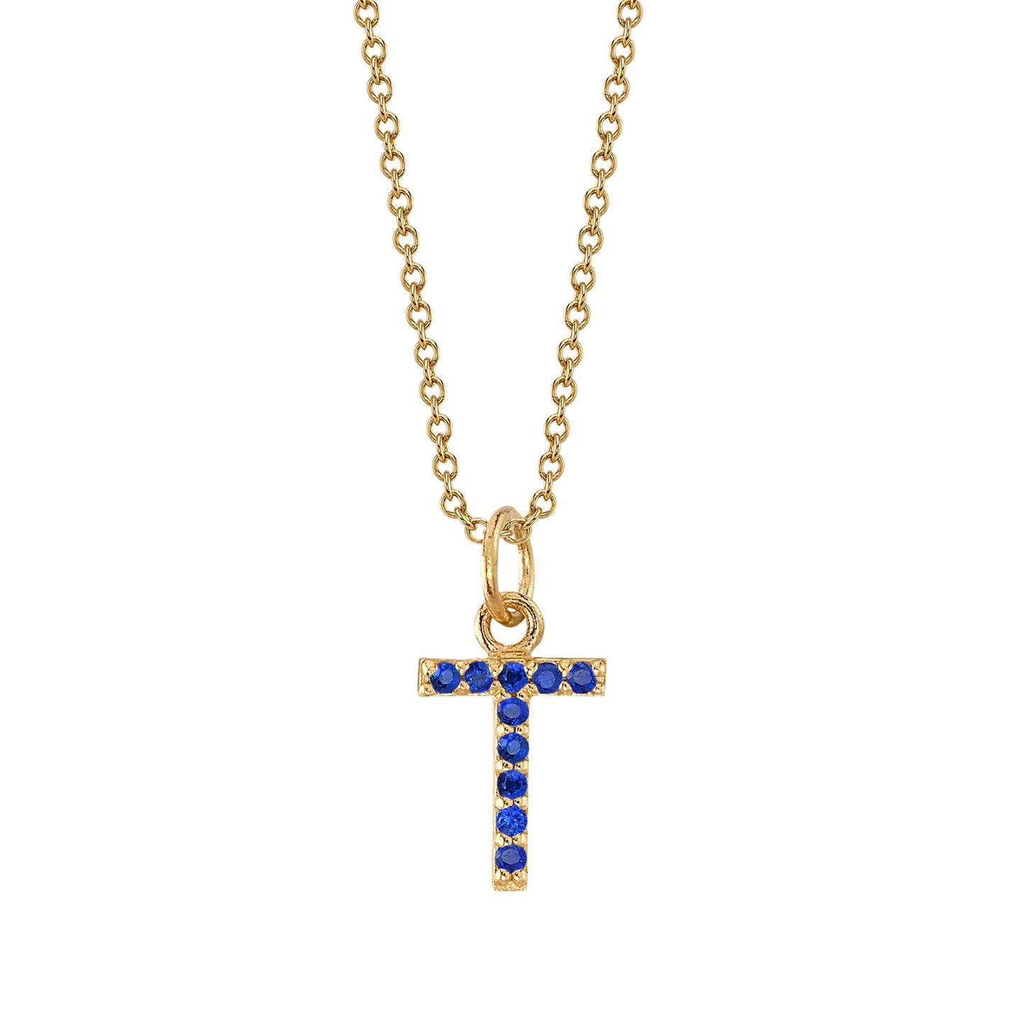 T Initial Birthstone Charm Necklace