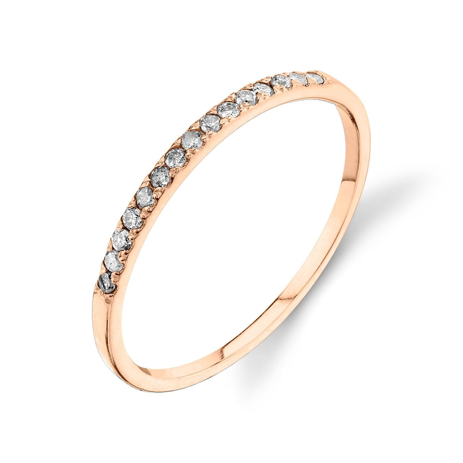 Colette Thin Pavé Band Gray Diamond / 14K Rose Gold