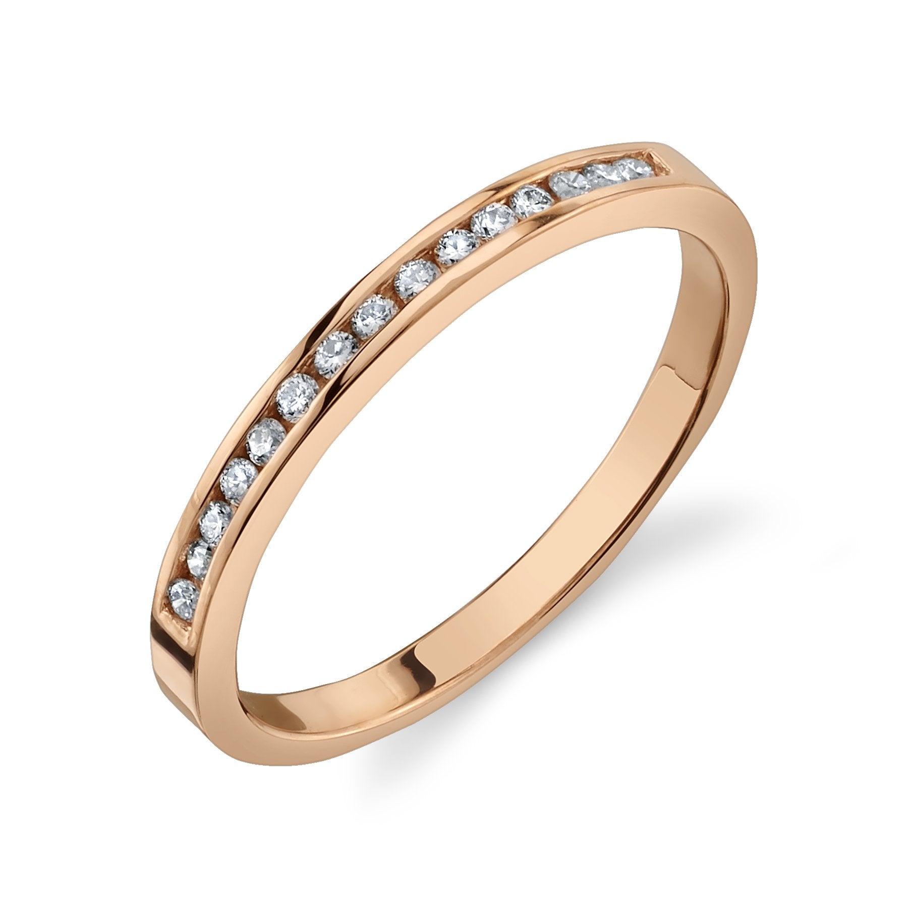 Channel Set Ring White Diamond / 14K Rose Gold