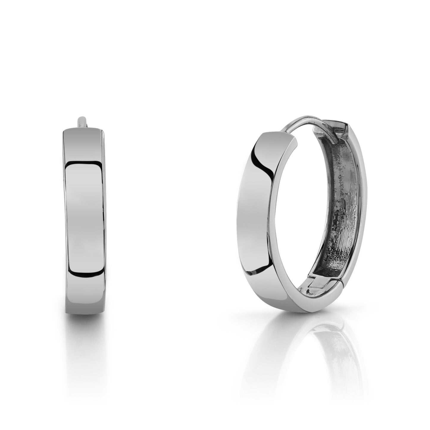 Large Hoops 14K White Gold / Pair