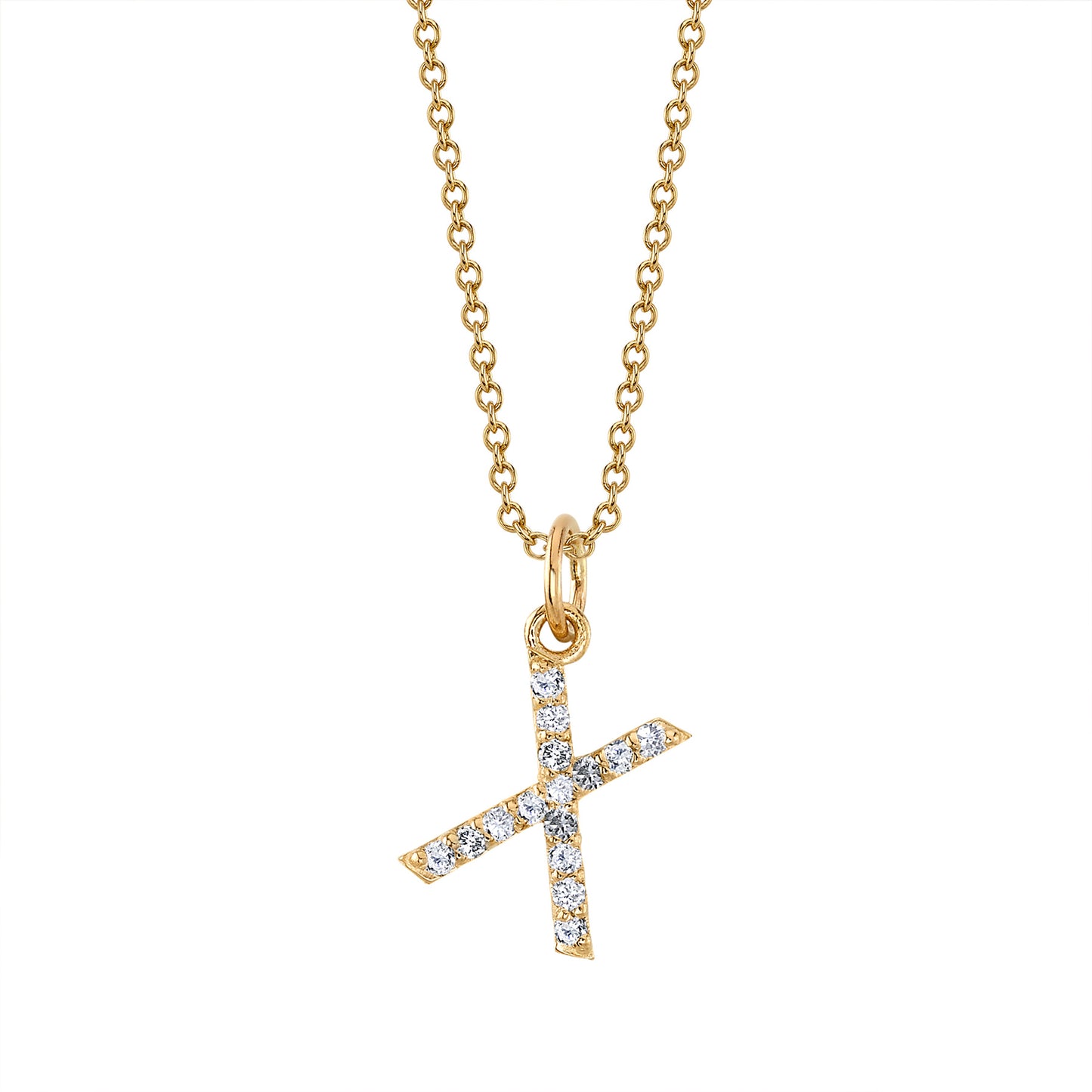 X Initial Birthstone Charm Necklace