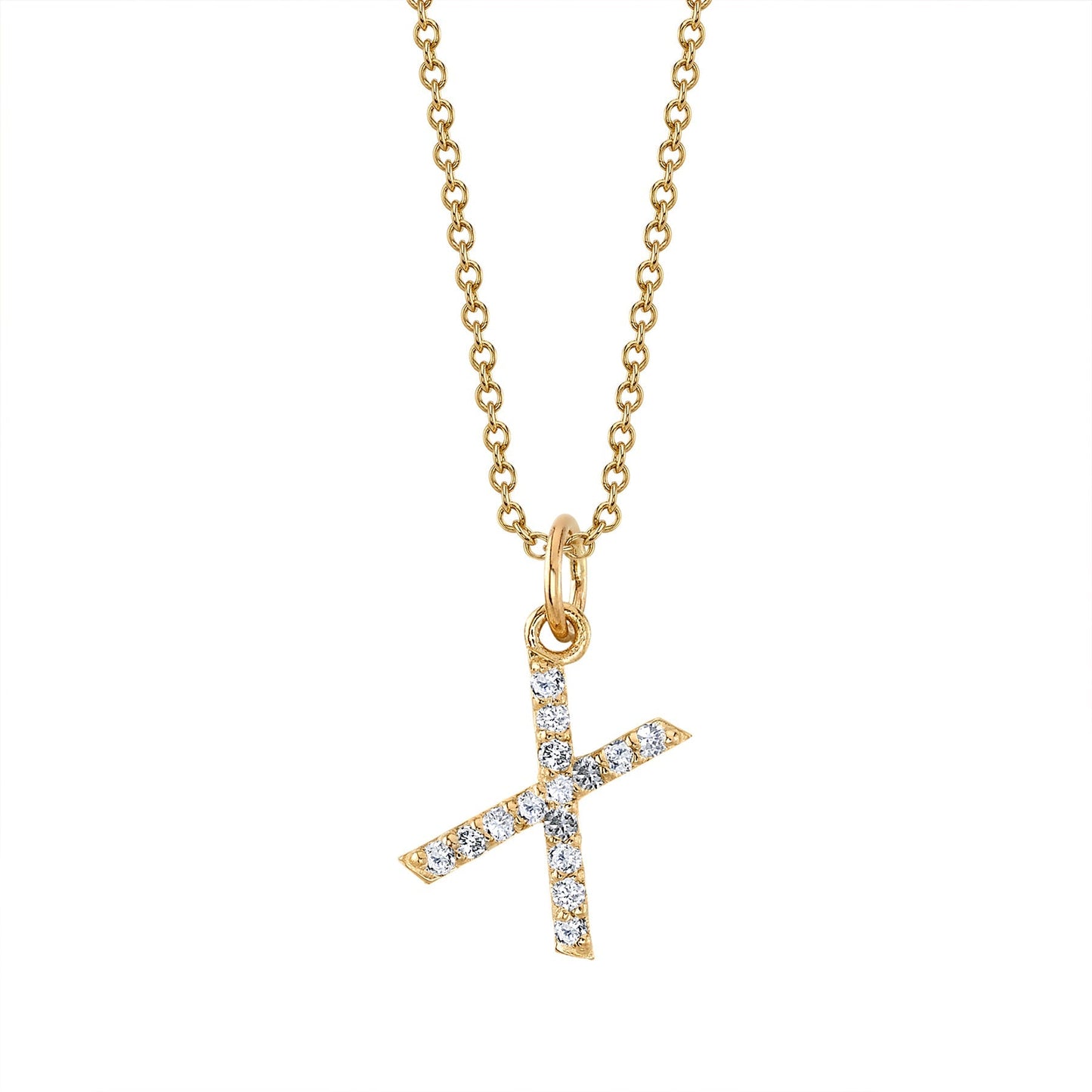 X Initial Birthstone Charm Necklace