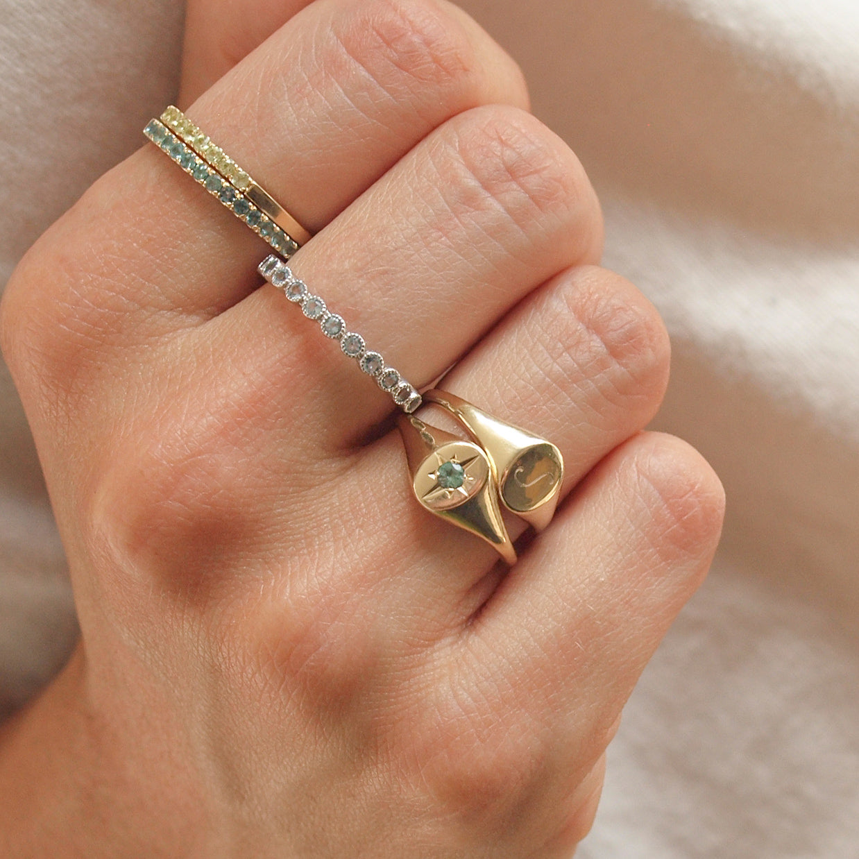 ALEXANDRITE NORTH STAR SIGNET RING June Birthstone Starling Jewelry