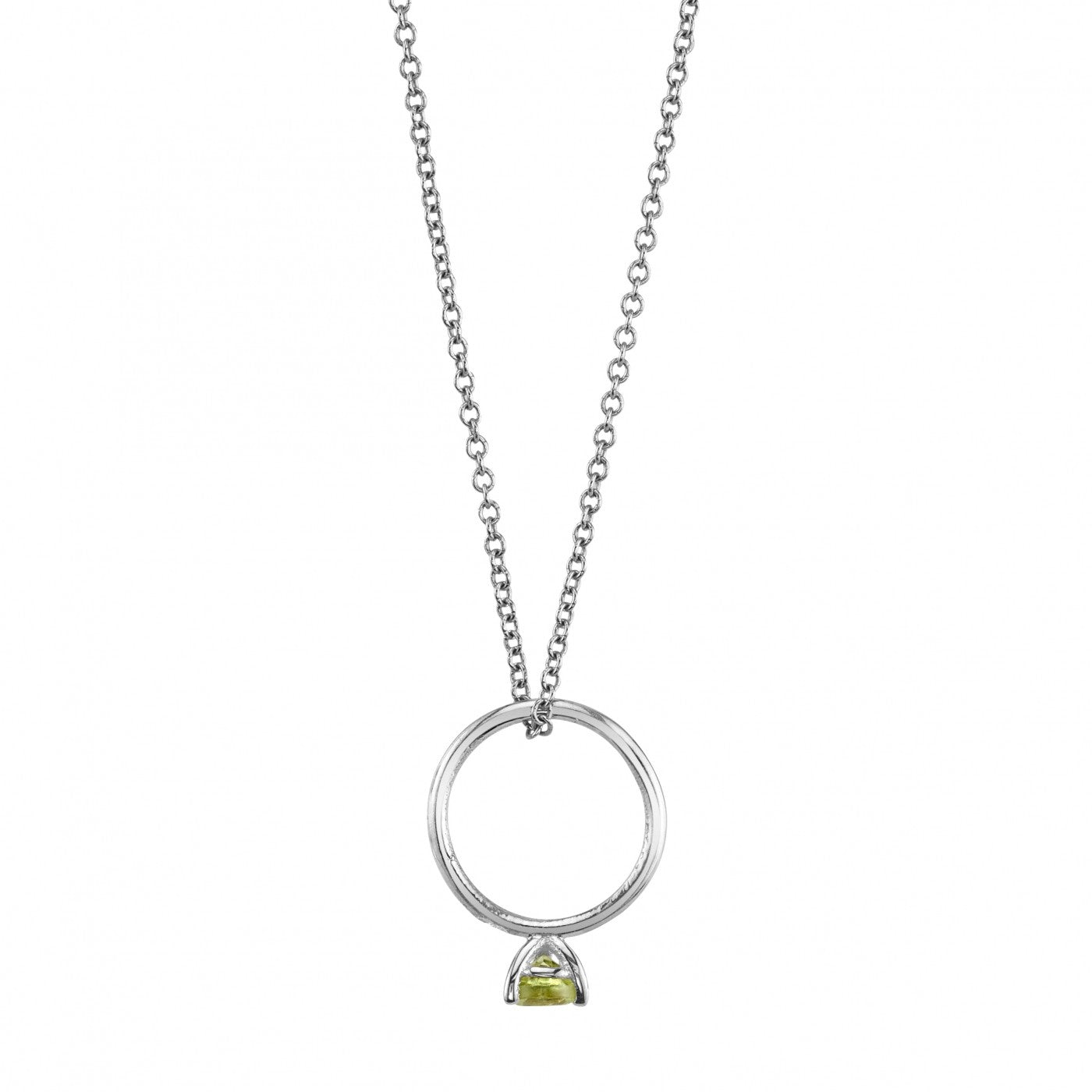 peridot, white gold