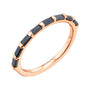 Lulu Baguette Ring Black Diamond / Rose Gold