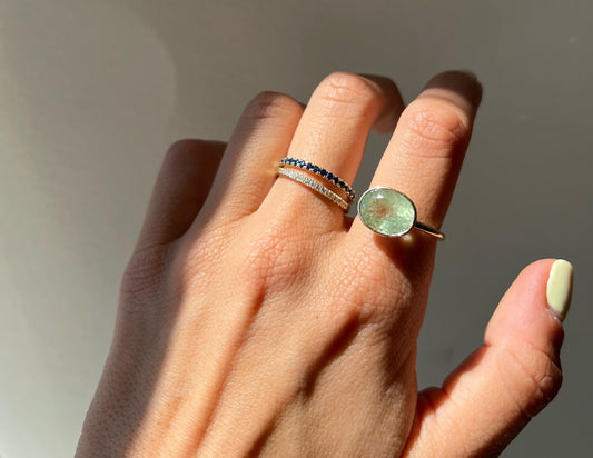 GREEN BERYL OVAL RING