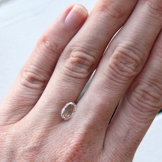 BESPOKE LIGHT BROWN OVAL ROSE CUT DIAMOND