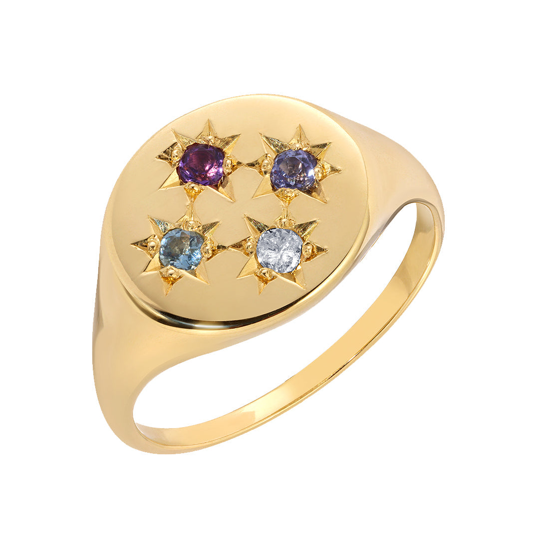 SAMPLE 4 STONE SIGNET RING