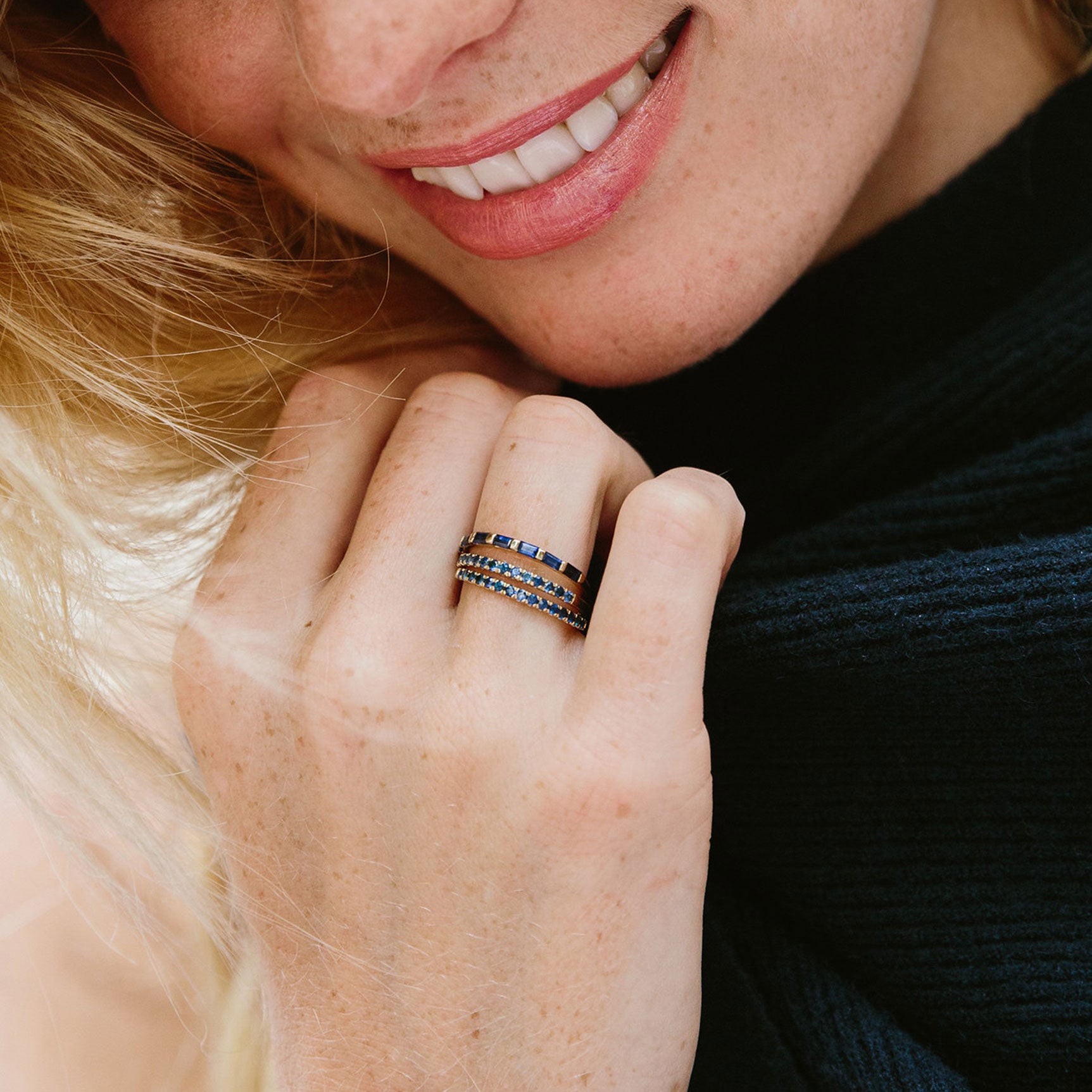 Sapphire baguette new arrivals wedding band