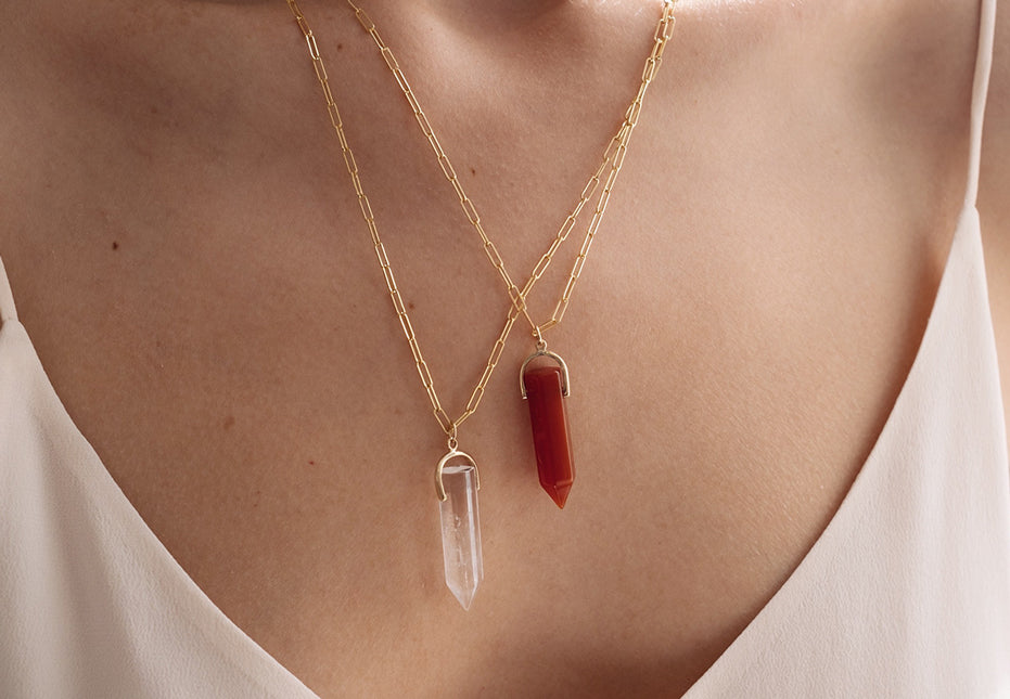 BOUTIQUELOVIN Set of 4 Carnelian Necklace Carnelian Crystal India | Ubuy