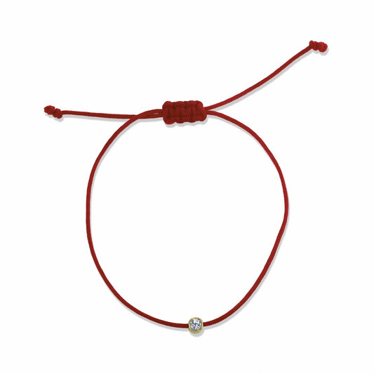 white diamond, yellow gold, red cord