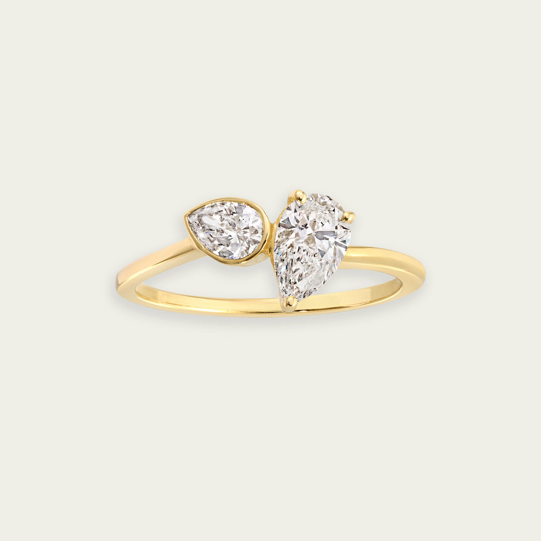 TOI ET MOI PEAR SHAPED LAB DIAMOND RING