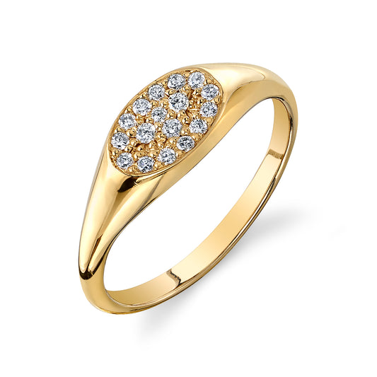 Diamond Pavé Signet Ring