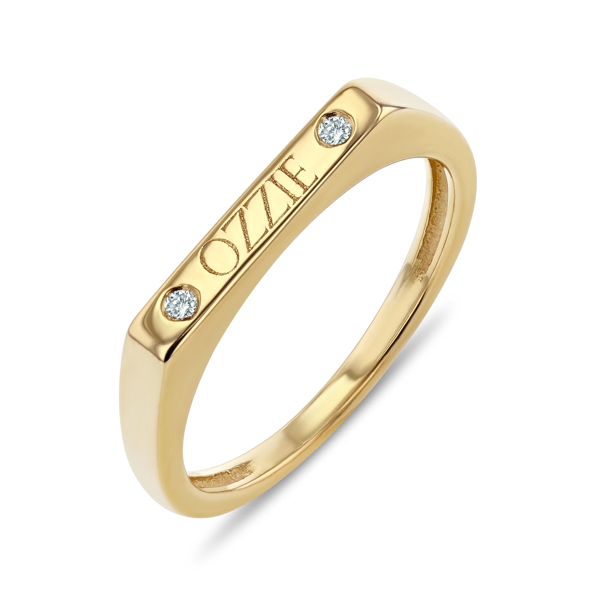 NAME BAR RING GOLD - Lalu Jewellery