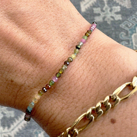 Sample Mini Beaded Green Tourmaline Bracelet