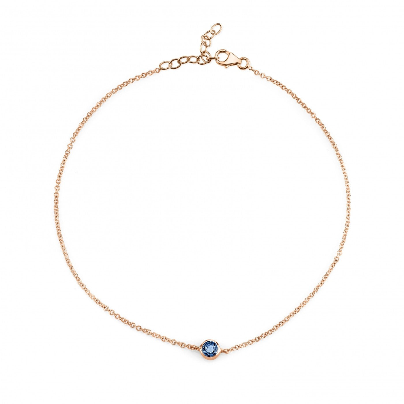blue sapphire, rose gold
