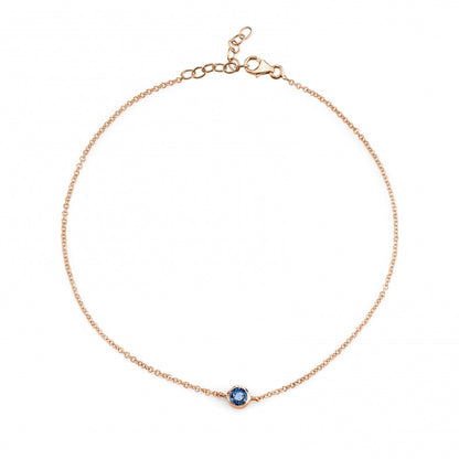 blue sapphire, rose gold