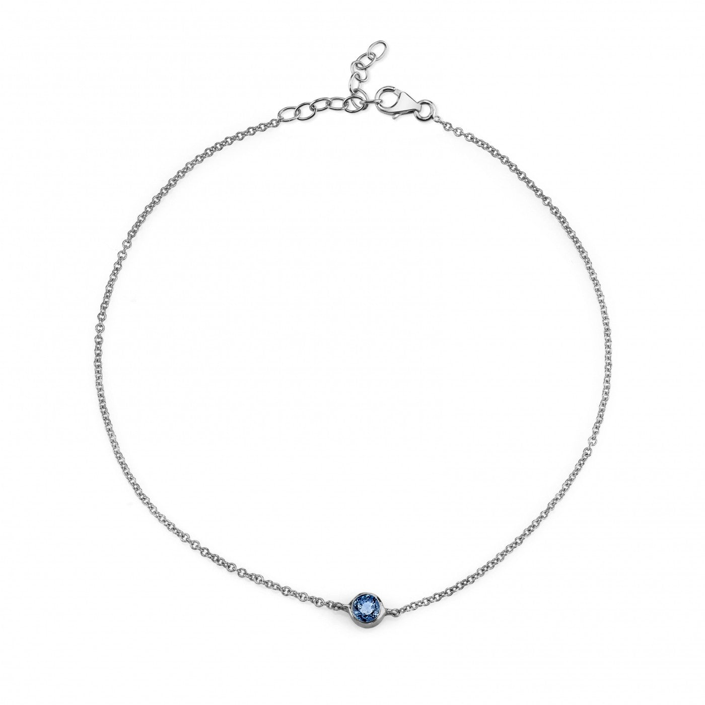 blue sapphire, white gold